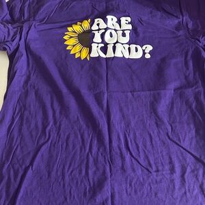 Purple Graphic Tee with Sunflower Design